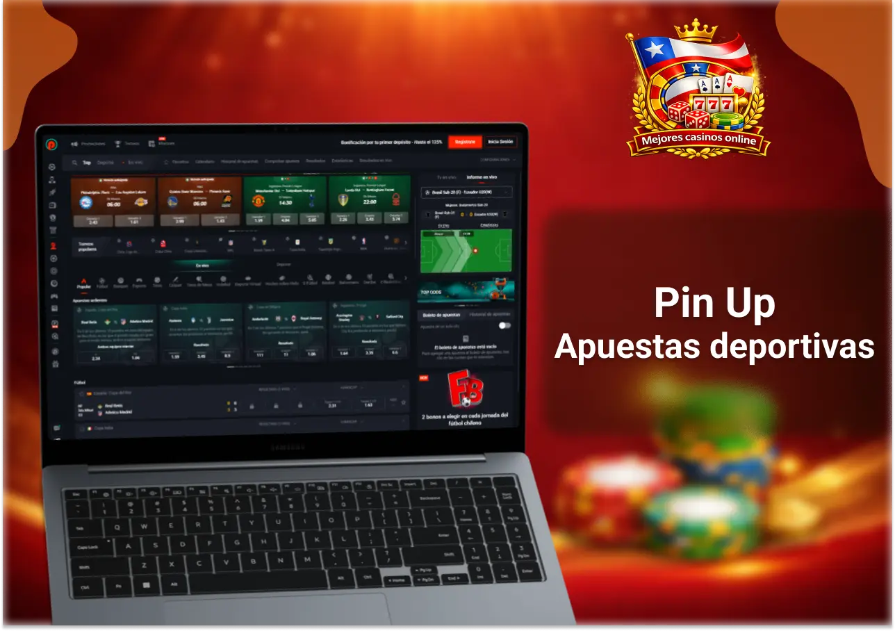 Apuestas deportivas en Pin Up Chile con fútbol, ligas internacionales y mercados en vivo
