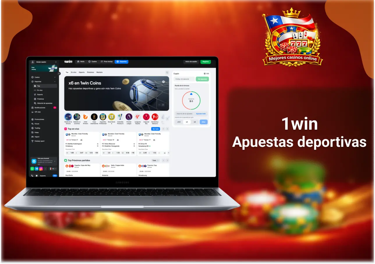 Apuestas deportivas en 1win Chile con fútbol, ligas internacionales y mercados en vivo